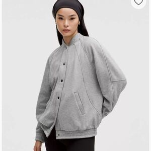 Lululemon Athletica Gray Varsity Jacket Minimalist Design